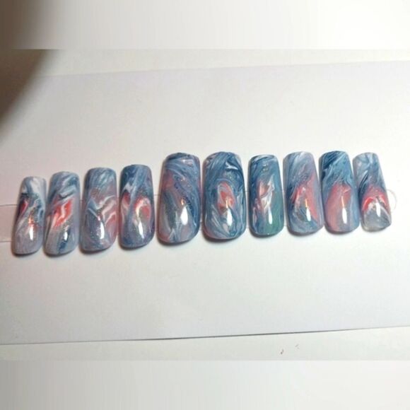 Hand Crafted Custom 10pc small Acrylic presson nails sz Small - Picture 5 of 6
